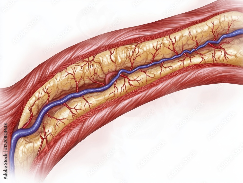 Medical Illustration Detailed Stages of Coronary Artery Blockage ...
