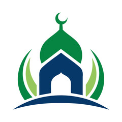 A simple Beautiful mosque logo flat vector illustration isolated on a transparent background