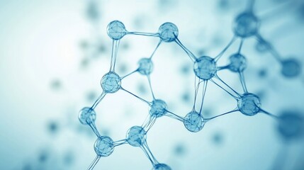 Wall Mural - Network structure chemical bonds in molecular level of lines and points, dots and connections