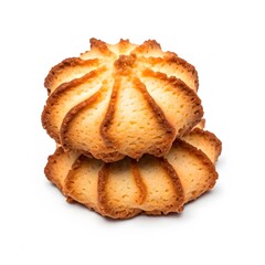 Coconut cookies image on white background.Ai  generated