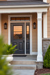 © MatandSterre - Elegant Home Entrance: Captivating Sunset View Through Modern Front Door