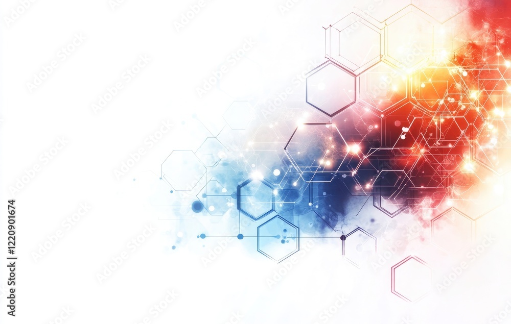 Abstract white background with a hexagonal pattern for a technology ...