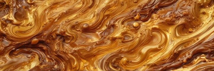 Wall Mural - brown golden swirling pattern created by melting wax on a hot surface, swirling, art