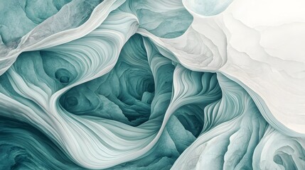 Fototapete - Luxurious mint green marble background with flowing fluid textures and soft gradients offering a modern and sophisticated touch to digital and interior design