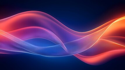 Poster - Mesmerizing neon curves flowing through a vibrant futuristic backdrop with a dark moody atmosphere  The smooth undulating lines create a hypnotic ethereal visual effect evoking a sense of energy