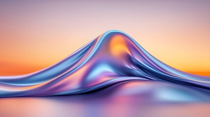 Poster - Breathtaking abstract sunset landscape featuring a mesmerizing fusion of vibrant orange pink and purple hues seamlessly blending over rolling hills against a serene