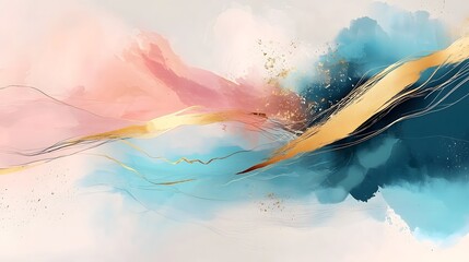 Poster - Vibrant fluid brushstrokes in a captivating mix of colors create a dynamic and contemporary wallpaper texture with a modern and visually engaging appeal