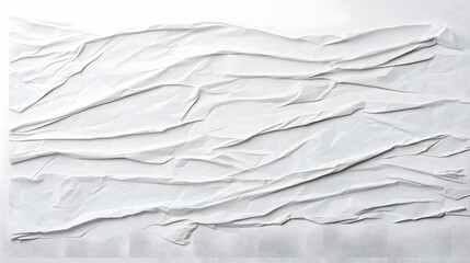 Aufkleber - White Crumpled Paper Texture with Natural Creases Layered Surface and Unique Abstract Pattern Perfect for Graphic Design Presentations and Backdrops
