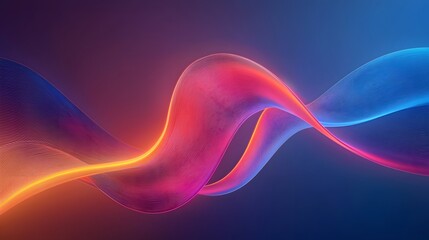 Fototapete - Visually striking and futuristic 3D abstract design featuring smoothly flowing neon like lines and curves in a captivating colorful composition creating a dynamic and energetic digital art backdrop