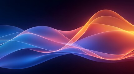 Poster - Mesmerizing Neon Flow   Vibrant Abstract 3D Render with Elegant Curving Lines Creating a Futuristic and Dynamic Visual Effect on a Dark Background