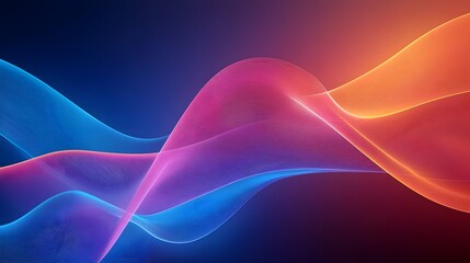 Aufkleber - Stunning 3D abstract wallpaper featuring flowing colorful neon light lines creating a mesmerizing visual rhythm with a soft glowing effect on a dark atmospheric canvas  The dynamic