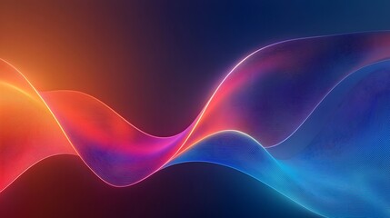 Fototapete - Mesmerizing Abstract 3D Neon Light Lines Flowing Wallpaper with Soft Glowing Effect on Dark Canvas  Stunning digital artwork featuring a vibrant and dynamic visual rhythm of colorful