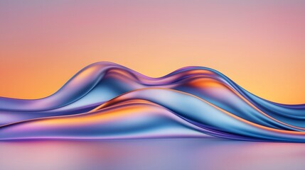 Aufkleber - Breathtaking abstract landscape scene with vivid shades of orange pink and purple seamlessly blending across rolling hills and a calm serene sky creating a peaceful and dynamic visual experience