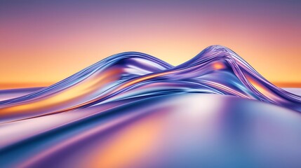 Poster - Mesmerizing Surreal Abstract Landscape with Vibrant Glowing Hues of Red Orange and Purple Fading into Deep Blue Shadows Creating a Visually Striking and Captivating Scene