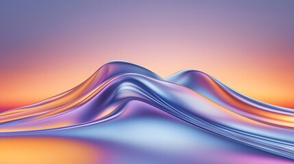 Poster - Surreal and Captivating Digital of Glowing Sunset Waves with Vibrant Hues of Red Orange and Purple Fading into Deep Blue Shadows Creating a Visually Striking and Dramatic Landscape Background