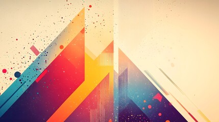 Leinwandbilder - Vibrant fusion of colorful abstract gradients and intricate geometric patterns create a bold modern and digital design that serves as a captivating desktop wallpaper or background