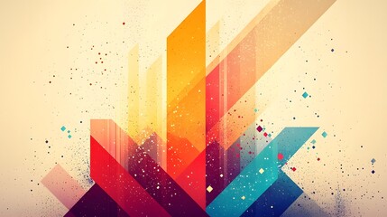 Leinwandbilder - Captivating abstract desktop wallpaper background featuring a fusion of vibrant colorful gradients and intricate geometric patterns creating a bold modern and visually striking design