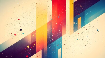 Leinwandbilder - Captivating abstract digital wallpaper design featuring a harmonious balance of bold color splashes and intricate geometric structures