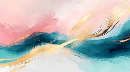 Leinwandbilder - Mesmerizing Generative Art with Dynamic Abstract Shapes and Multicolored Textures A captivating fusion of vibrant colors fluid forms and experimental digital an elegant and immersive background