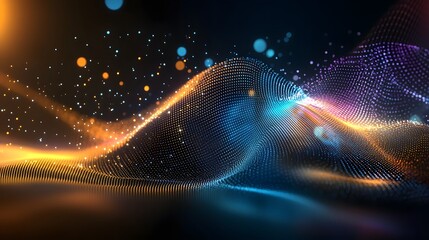 Fototapete - Futuristic 3D digital background featuring smooth fluid structures and vibrant color gradients that represent the dynamic nature of science education and digital innovation