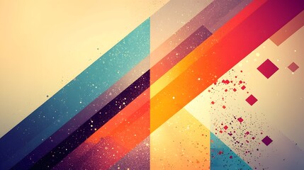 Poster - Vibrant and modern abstract background featuring a fusion of colorful gradients and intricate geometric patterns creating a bold eye catching