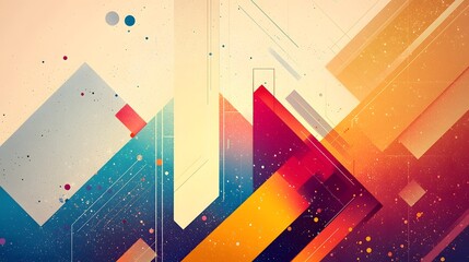 Leinwandbilder - Vibrant and bold abstract desktop wallpaper design featuring a fusion of colorful gradients and intricate geometric patterns creating a visually captivating visual composition