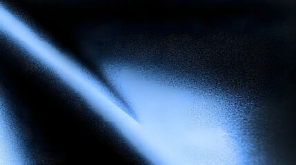 Leinwandbilder - Striking abstract futuristic banner featuring a glowing blue geometric element set against a grainy noise textured black and blue background