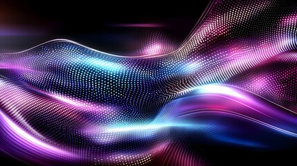 Leinwandbilder - Captivating Digital Artwork Showcasing Flowing Waves of Vibrant Colorful Lights in Vivid Purple Blue and Pink Tones Delivering a Sense of Movement and Energy with a Sleek Modern Appeal
