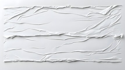 Leinwandbilder - Worn and wrinkled white paper texture with crumpled creased and glued sections adding a vintage grunge and distressed feel perfect for posters banners and graphic design projects