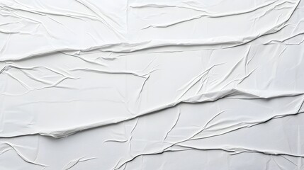 Poster - Minimalist abstract background with intricate patterns of creased crumpled and glued white paper providing a stylish modern