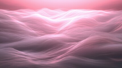 Wall Mural - a pink ocean with waves and a pink sky