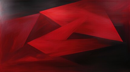 Wall Mural - a painting of red and black with a black arrow in the middle