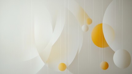 Wall Mural - a white background with a large number of yellow and white spheres