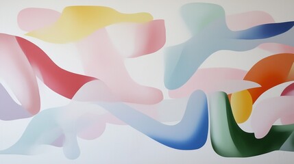 Wall Mural - a colorful abstract painting with a blue and green swirl