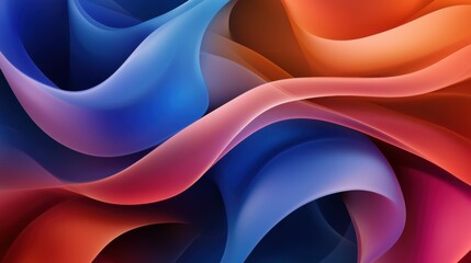 Wall Mural - a colorful, abstract image of a wave with blue and red colors