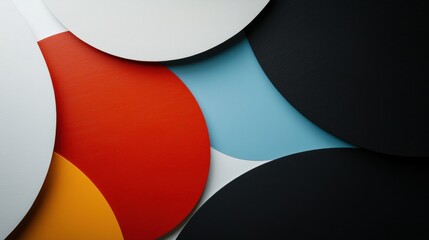 Wall Mural - a colorful collage of circles with a black circle in the middle