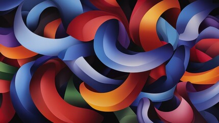 Wall Mural - a colorful abstract painting with many different colored lines