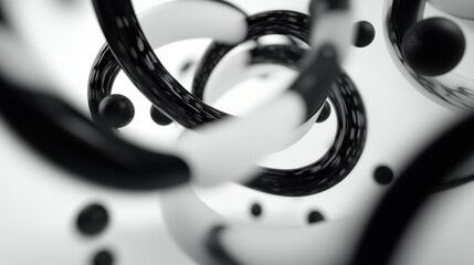 Canvas Print - a series of black and white circles with white centers and black edges