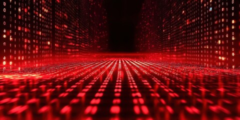 Red background with a black line