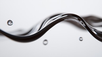 Canvas Print - a black and white image of water with droplets of water on it