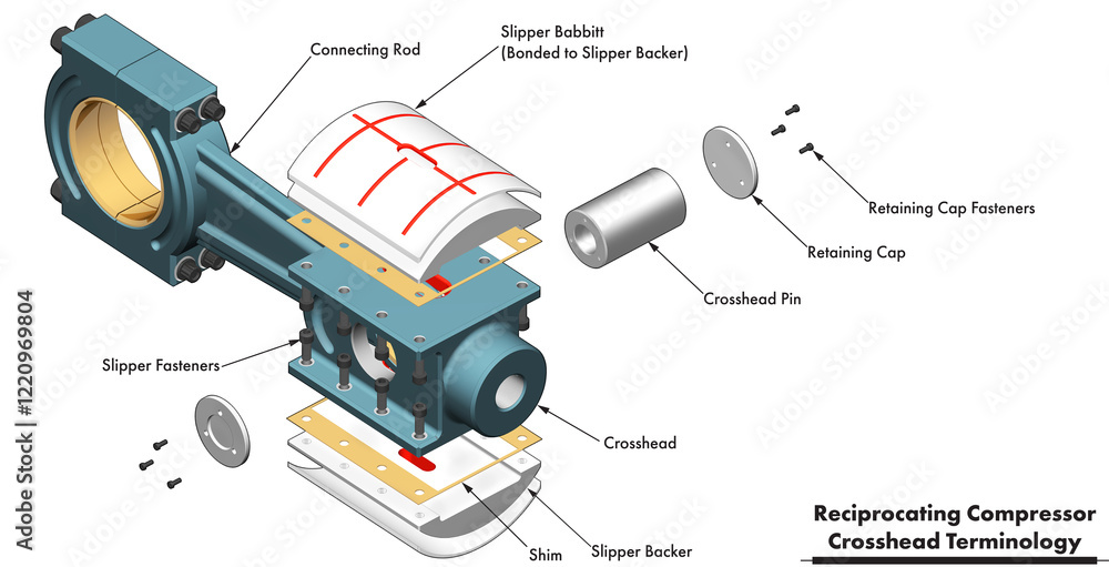 API-618 reciprocating compressor illustration drawing showing a direct ...