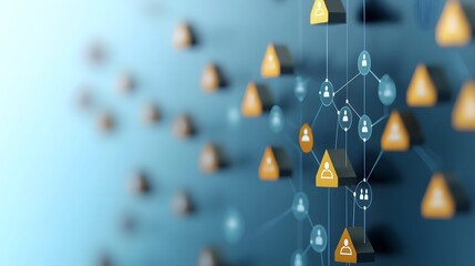 Aufkleber - Futuristic digital network showcasing AI powered recruitment solutions and analytics to streamline human resource management and talent acquisition in a transformative corporate landscape