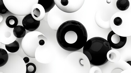 Wall Mural - a black and white image of many different colored spheres