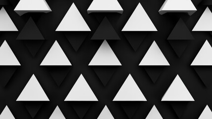 Wall Mural - A black and white image of triangles