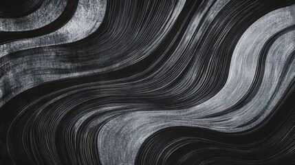 Fototapete - A black, white, and gray grainy, noisy background with an abstract swirl pattern. 