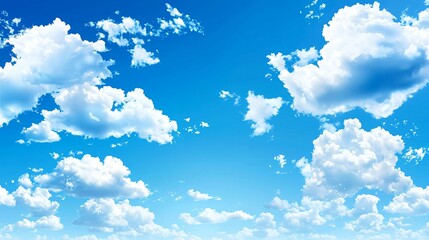 Wall Mural - Blue sky with white clouds, aerial backdrop for banners, website background or poster