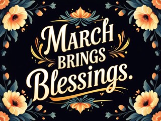 Wall Mural - March Brings Blessings Floral Design