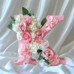 Wall Mural - Pink Rose Letter K