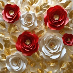 Wall Mural - Handcrafted Paper Roses