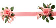© wannn - rose and bow with horizontal ribbon isolated on white. Valentine's Day decoration